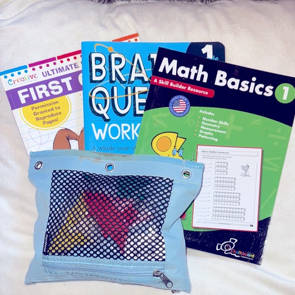 First Grade Curriculum Educational Workbook Set with Counters and Triangles - Picture 1 of 8